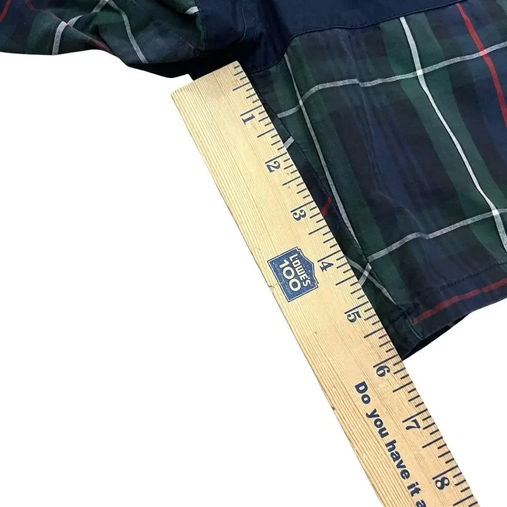 90s Vintage Tommy Hilfiger Mens Swim Trunks XL Plaid Navy Multi Preppy Old Money